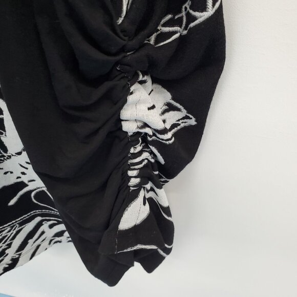 La El Couture Maxi Dress Size S Long Sleeve Cowl Neck Black White Whimsigoth - Picture 7 of 14